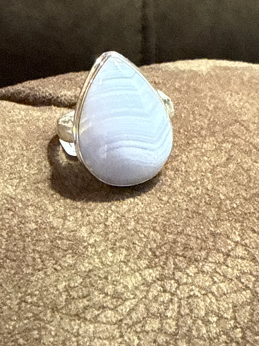 Blue Lace Agate Ring Size 12