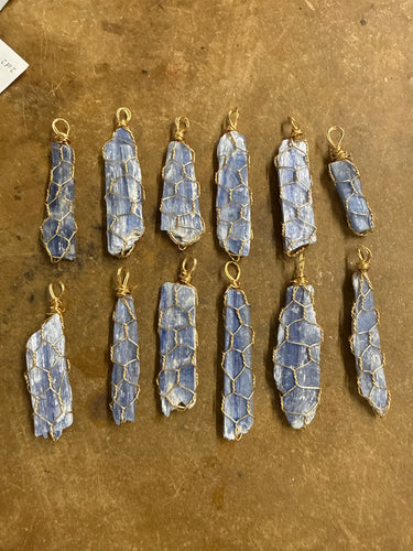 Wrapped Blue Kyanite Necklace