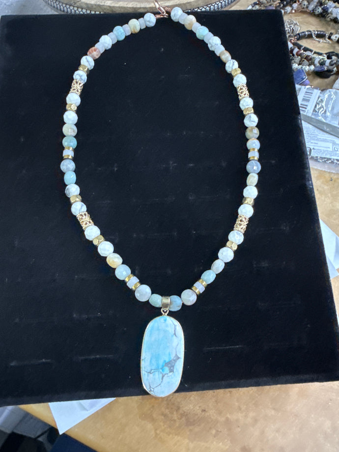Howlite and Amazonite Necklace