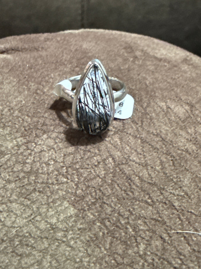 Tourmalated Quartz Ring Size 8