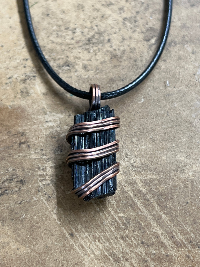 Copper and Black Tourmaline Hand-Wrapped Necklace (6)