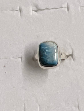 Nakaurite (Blue Ice Glacier) Sterling Silver Ring (Size 5)