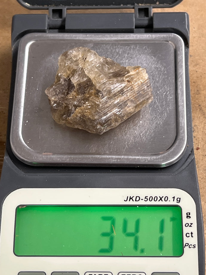 Golden/Yellow Scapolite, Raw (34.1 Grams)