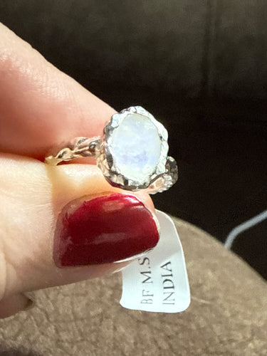 Rainbow Moonstone Ring Size 4