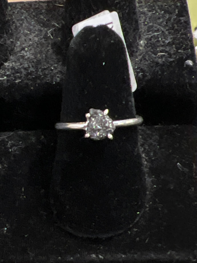 Raw Black Diamond Ring Size 6