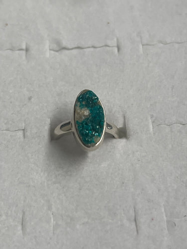 Dioptase Sterling Silver Ring (Size 5)