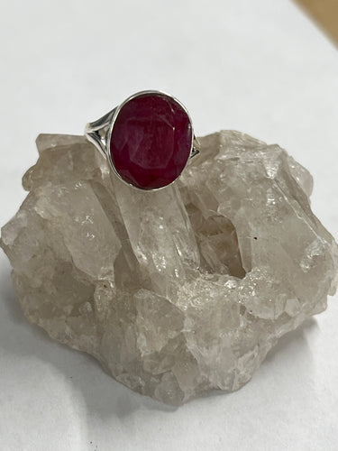 S/S Ruby Ring Size 7