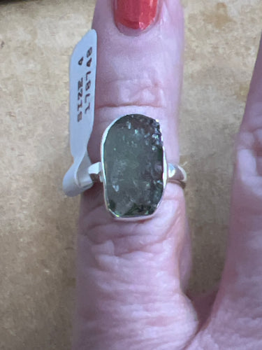 Moldavite Ring (Size 4)