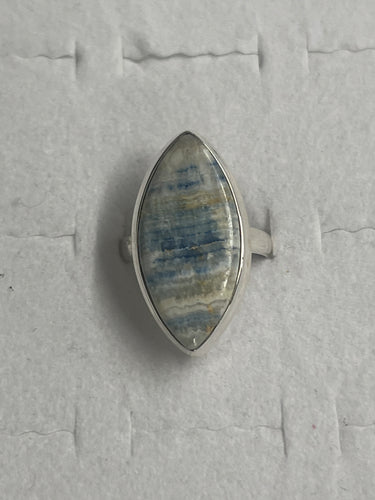 Blue Scheelite Sterling Silver Ring (Size 11)