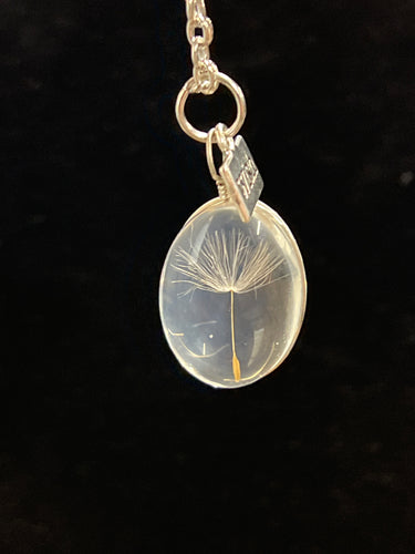 Dandelion Dried Seed Pendant Necklace