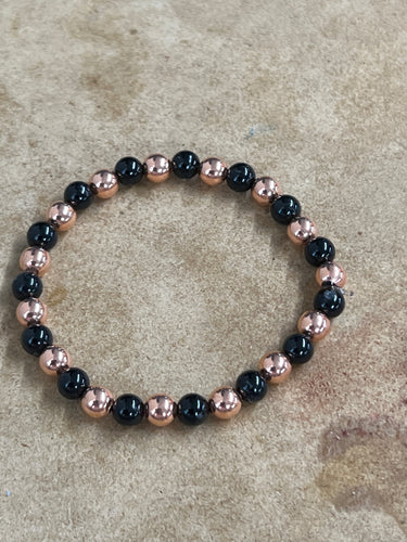 Copper and Black Tourmaline Bracelet