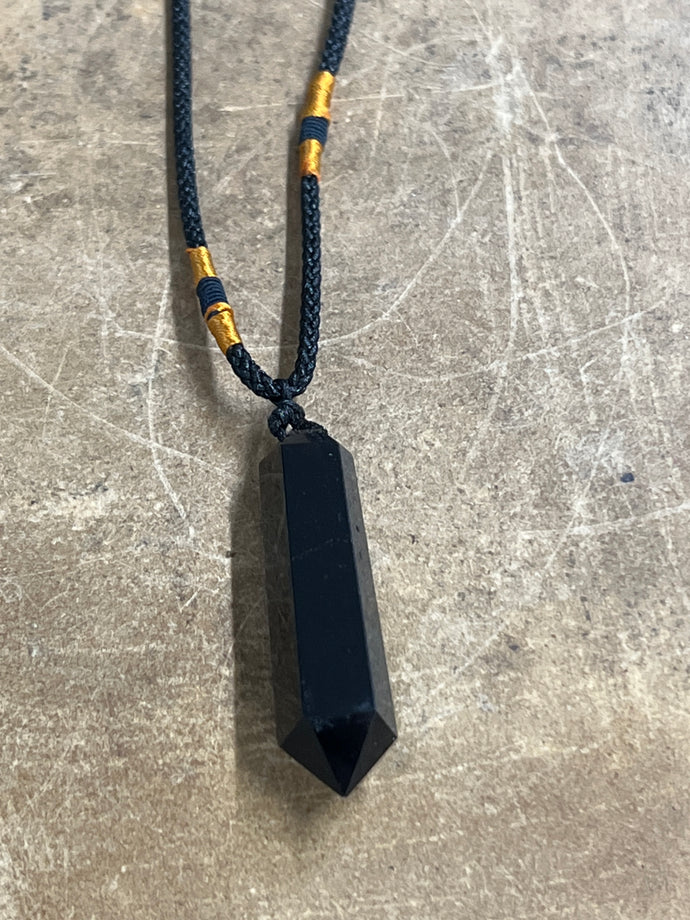 Black Obsidian Double Point Necklace