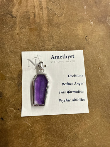 Amethyst Coffin Pendent
