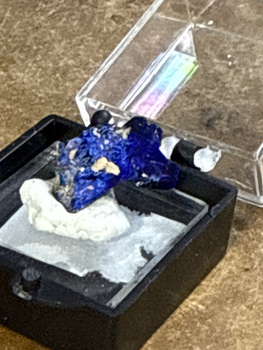 Azurite in Perky Box on Acrylic Stand (2)