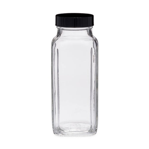 8 oz Clear Glass French Square Bottles