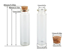 20ML (Tall) Clear Glass Bottles W/ Cork Stopper