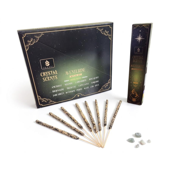 SONAVI Crystal Scents Aventurine Incense & Crystal Chips