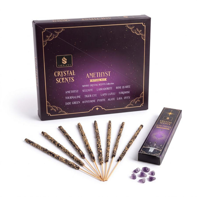 SONAVI Crystal Scents Amethyst Incense & Crystal Chips