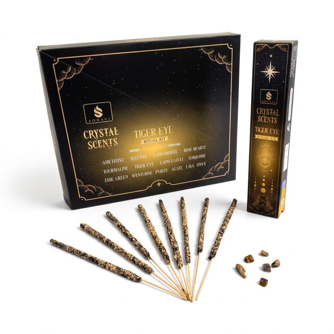 SONAVI Crystal Scents Tiger Eye Incense & Crystal Chips