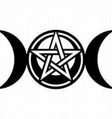 Triple Moon w/ Pentacle Wall Decal