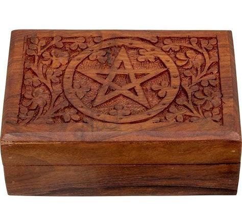 Pentagram Carved Box 4x6