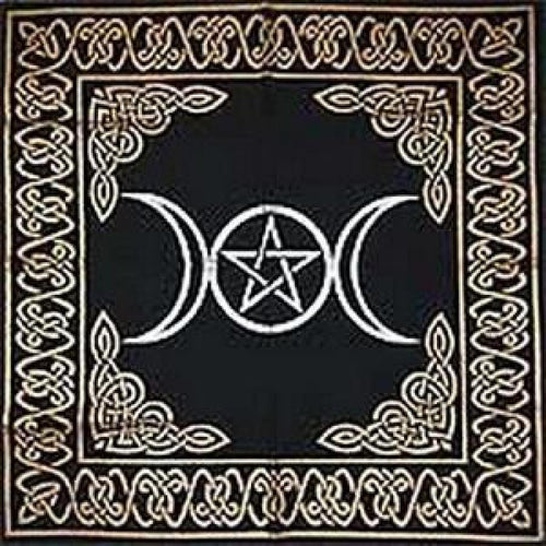 Triple Moon With Pentagram Altar Cloth