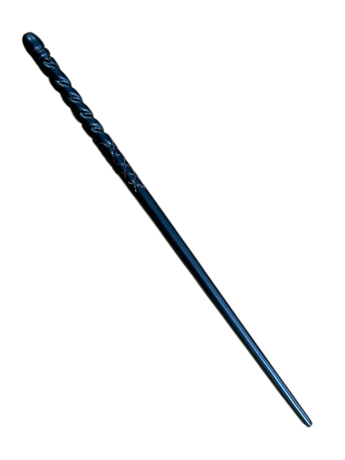Wooden Magic Wand #33 (Black Spiral)