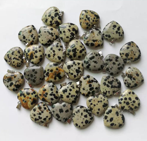 Dalmatian Jasper Heart Necklace