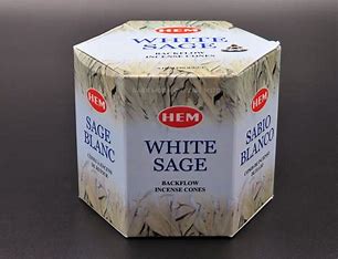 White Sage Hem Back Flow Incense Cones