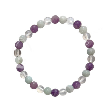6mm Amazonite, Clear Quartz, Lepidolite Bracelet
