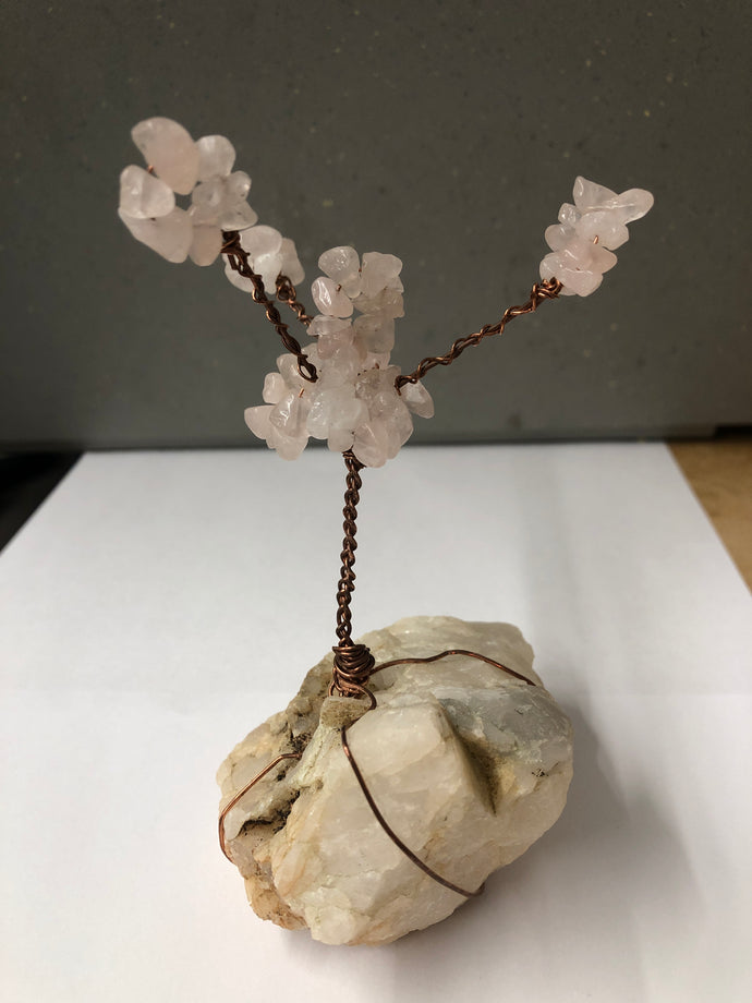 Crystal Tree W/Copper Handmade W/ Quartz Base