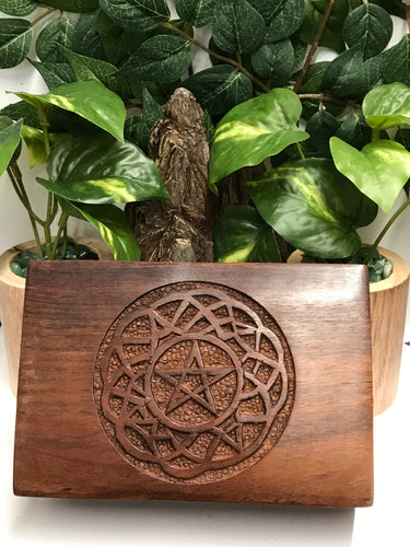 Pentacle in Celtic Circle Wood Box