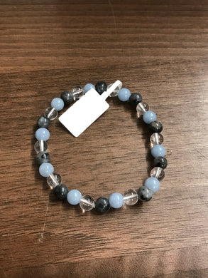 6 mm Labradorite, Angelite and Clear Quartz