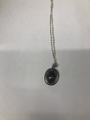 Labradorite with Silver Chain