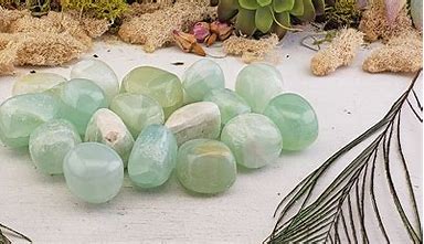 Pistachio Calcite, Tumbled